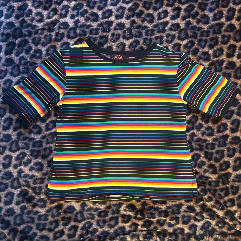 Rainbow and Black tee